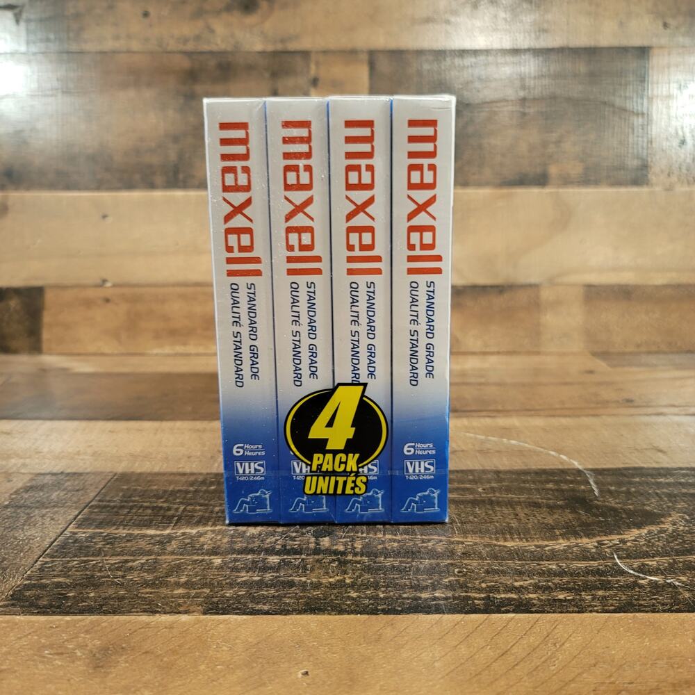 Maxwell Blank VHS T-120 - 4 Pack - Standard Grade - 6 Hour